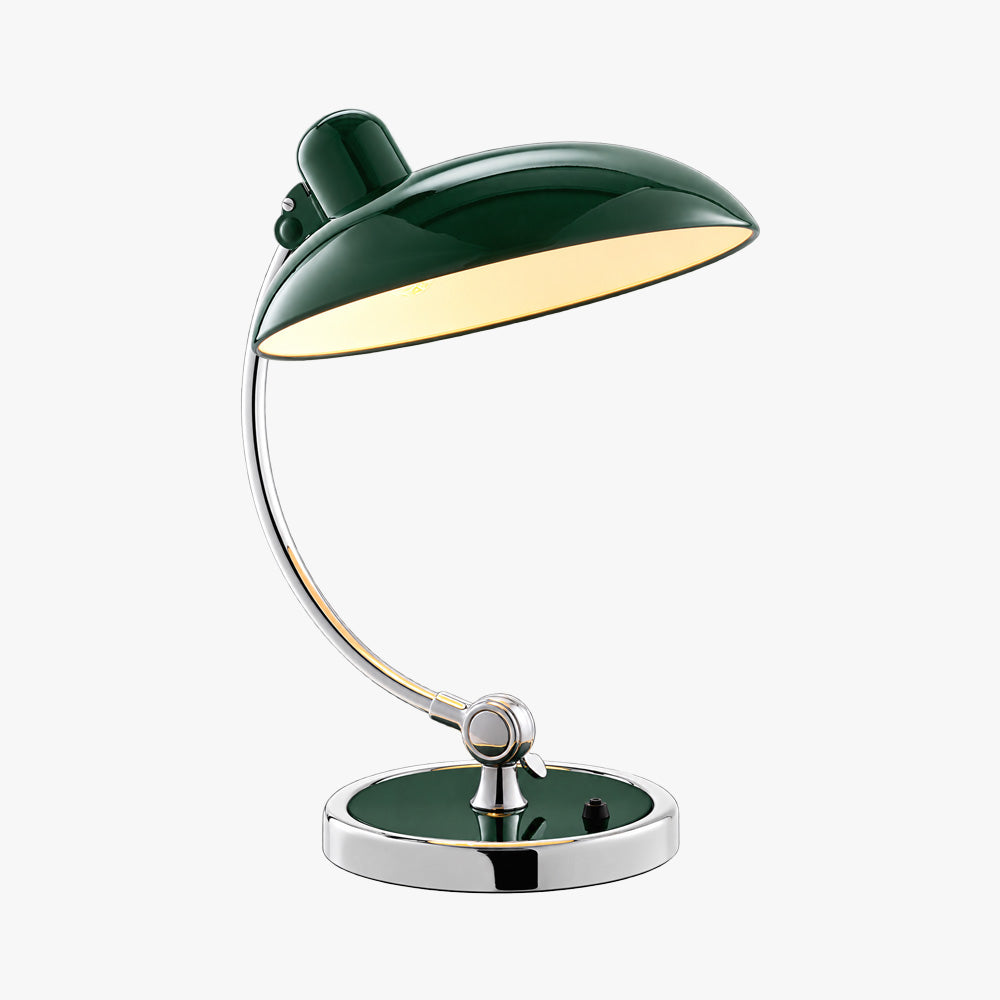 Birken Table Lamp in Green - Illuminated