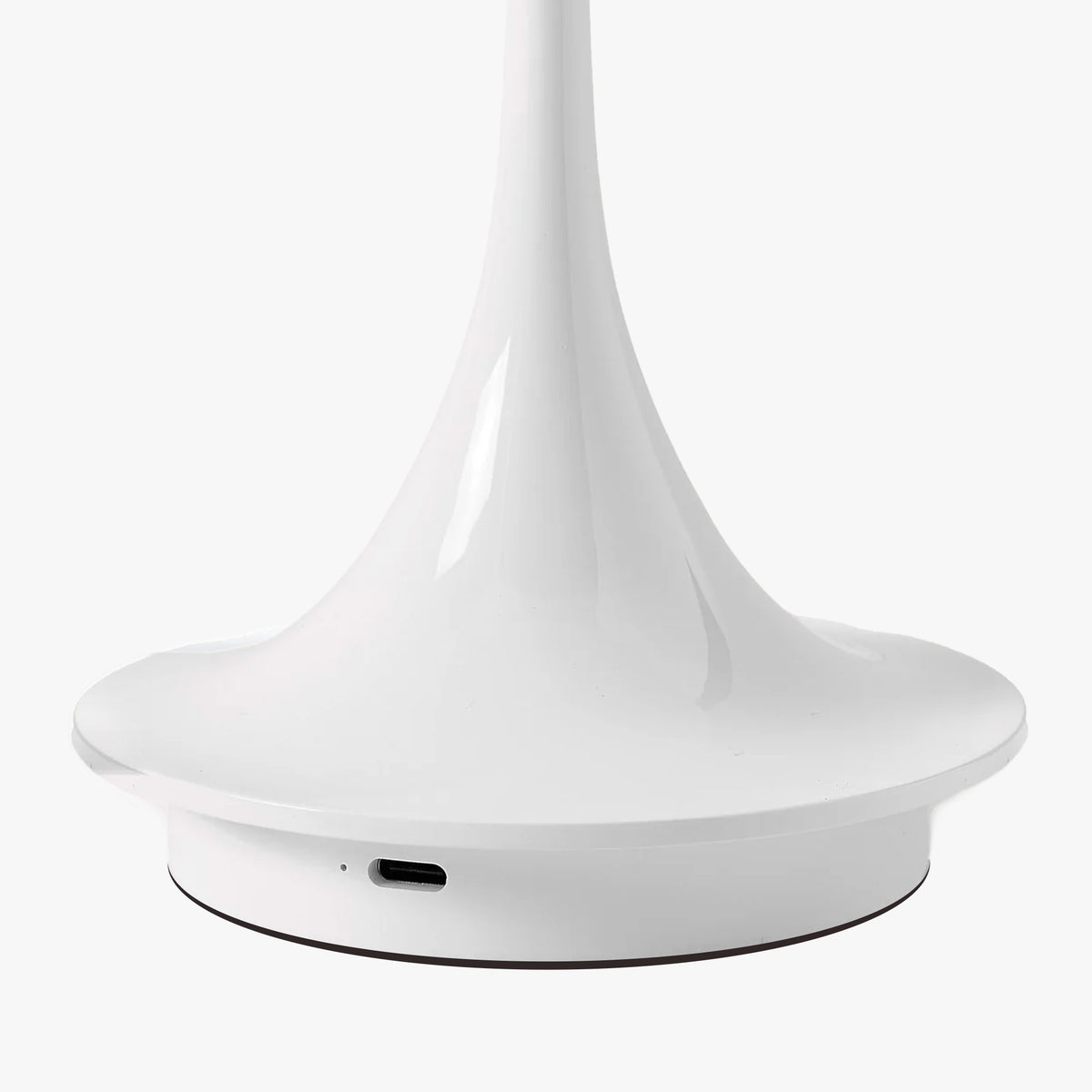 Sleek white modern lamp base with USB-C port, minimalist design for contemporary spaces