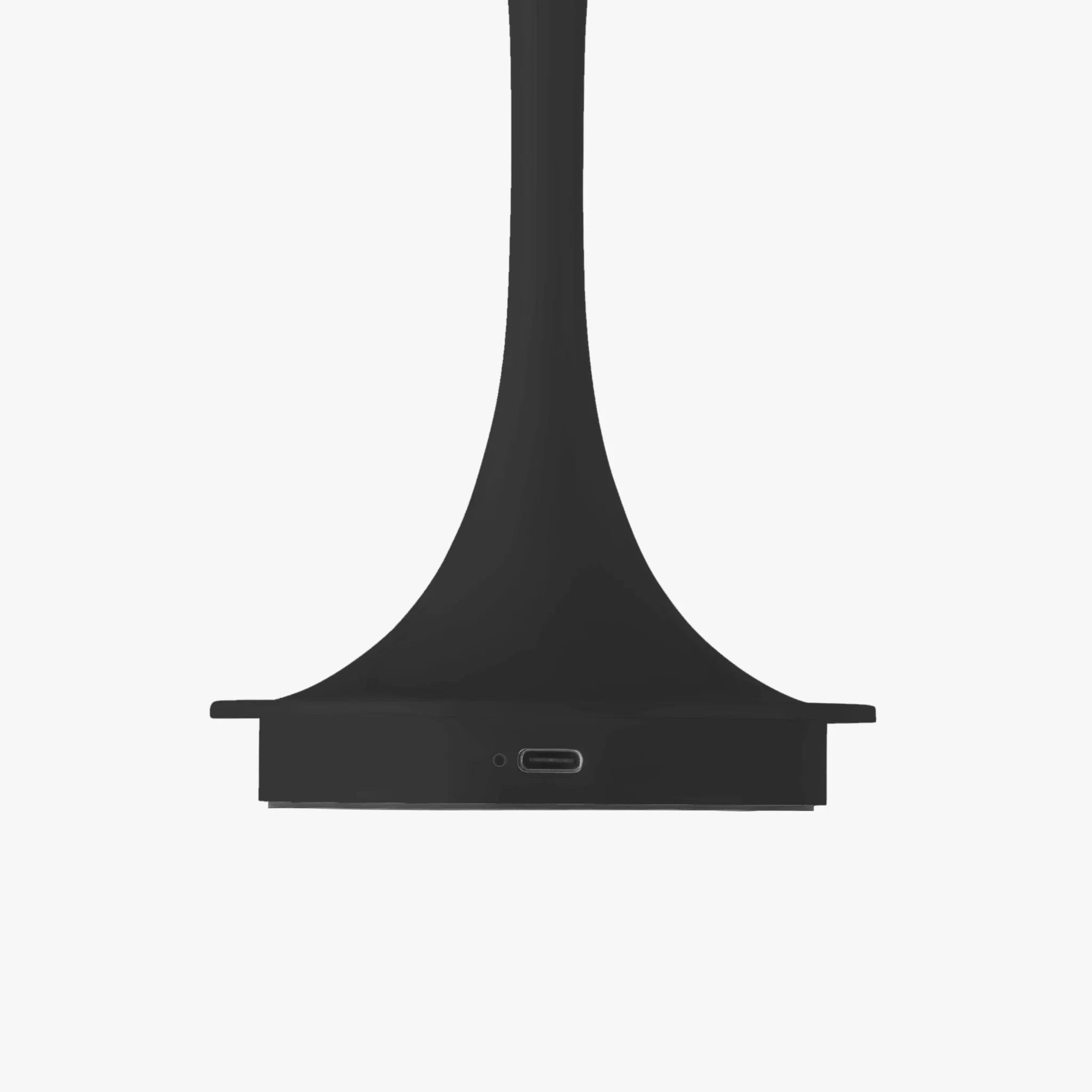 Sleek black modern lamp base with USB-C port, minimalist design for contemporary spaces