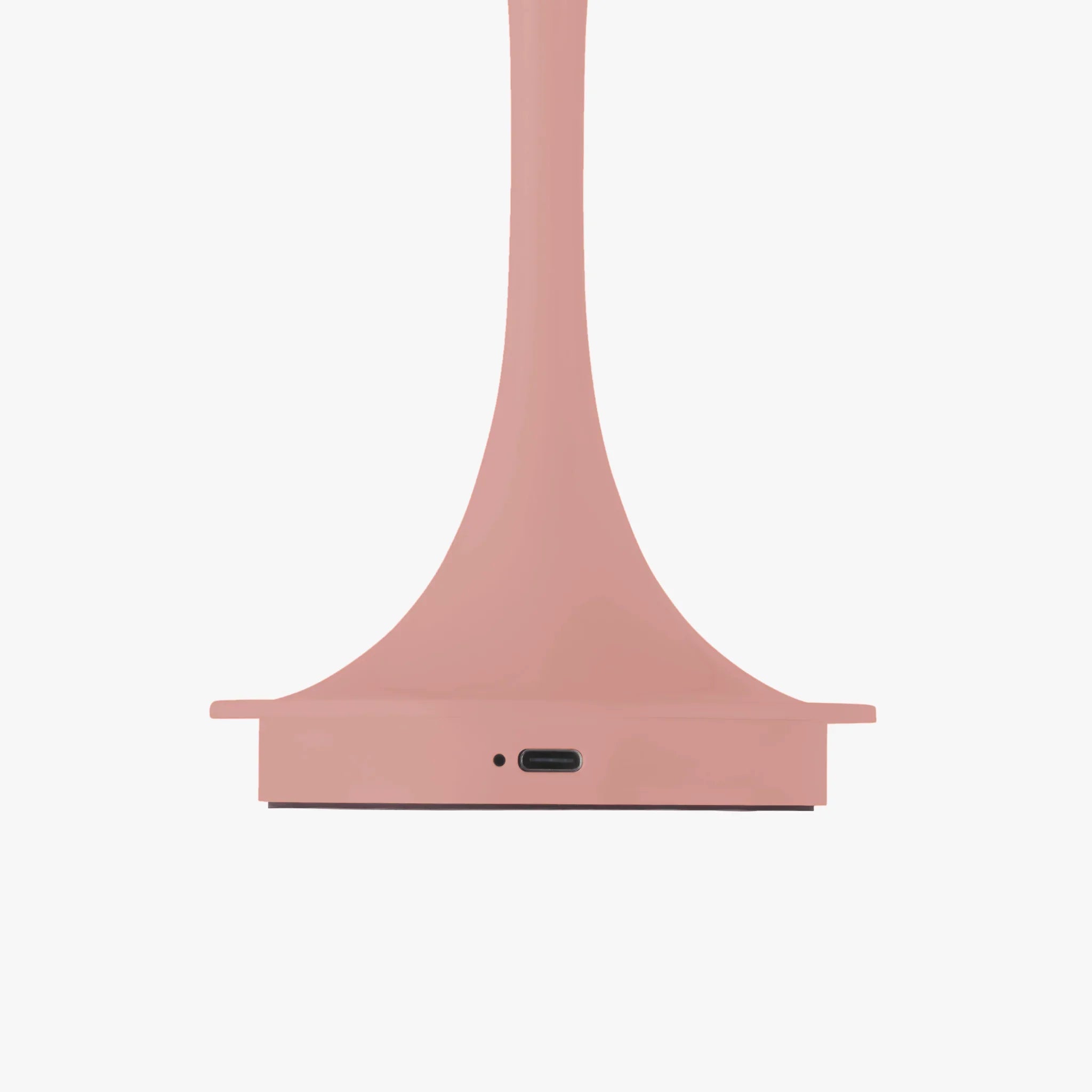 Pink modern lamp base with USB-C port, sleek design for funky home lighting