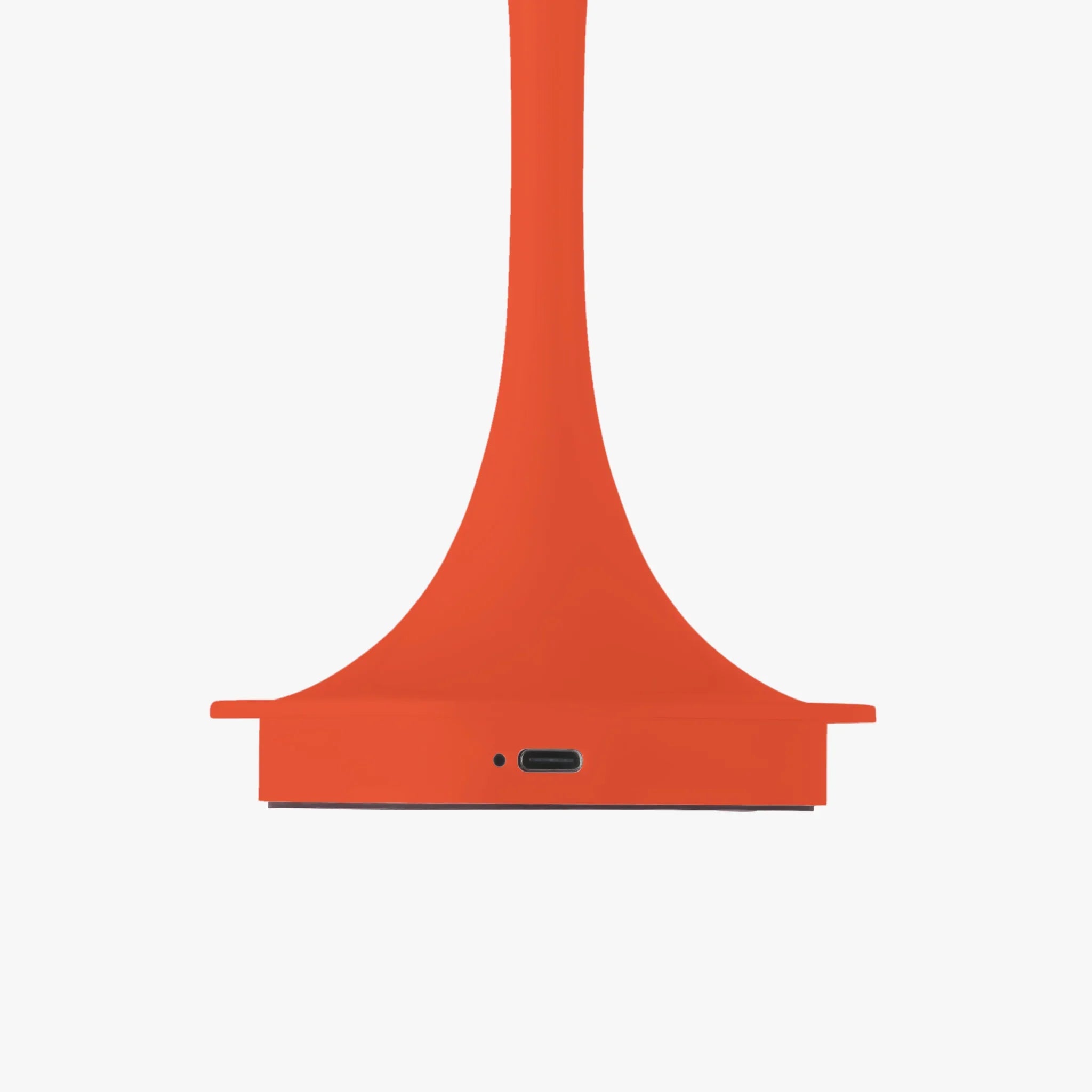 Vibrant orange modern lamp base with USB-C port, sleek design for funky home decor