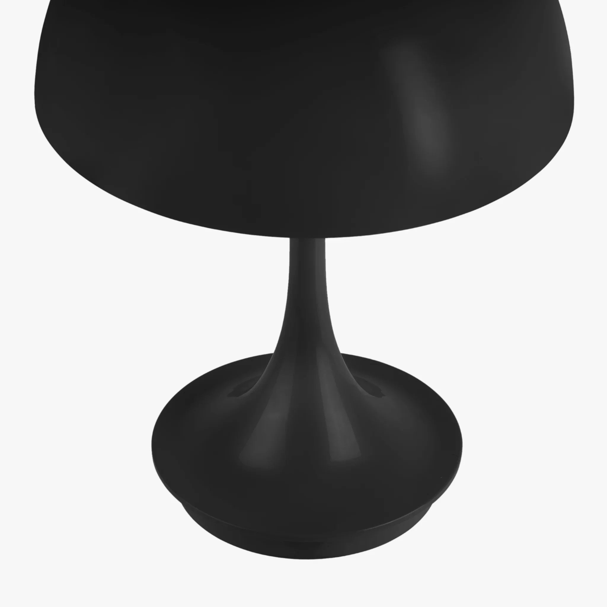 Sleek black table lamp with modern tulip base, perfect for funky home decor lighting