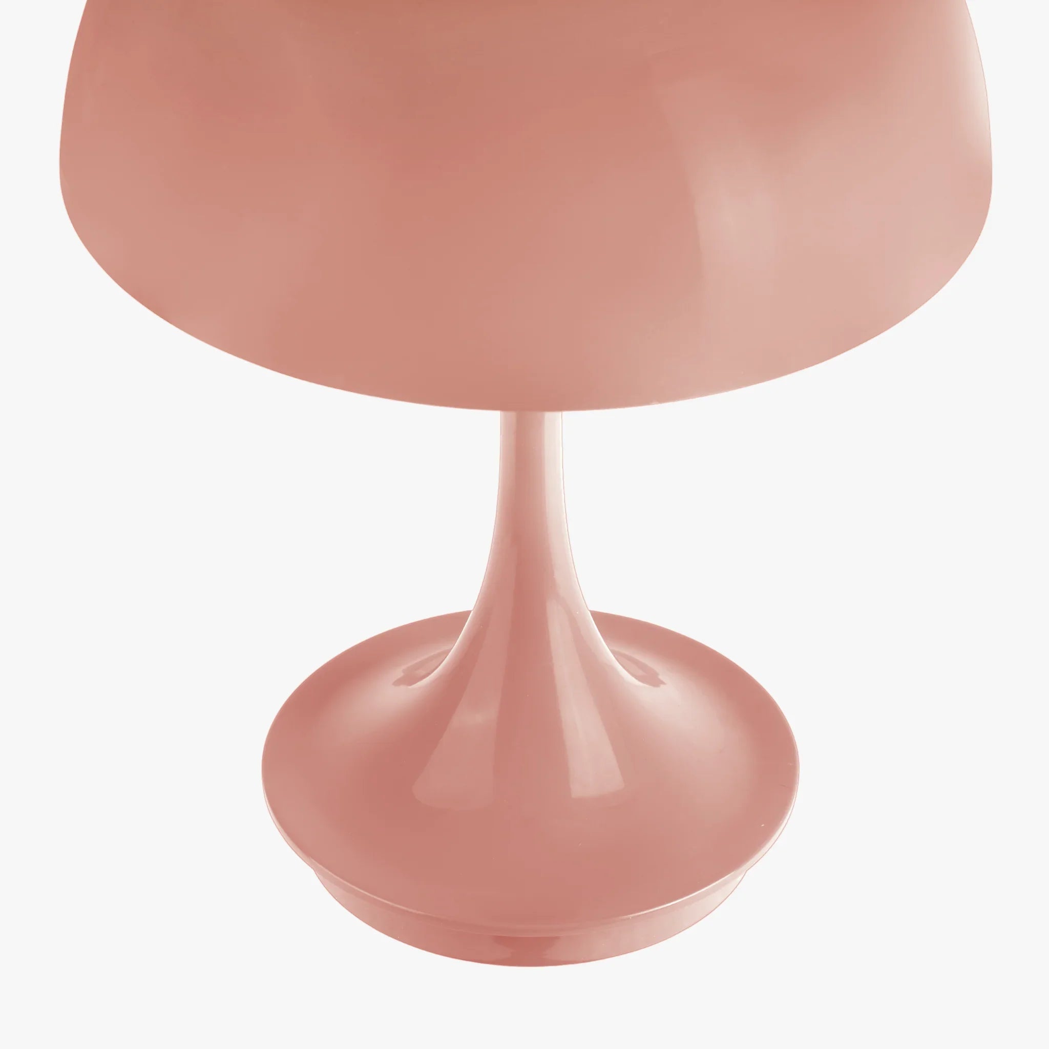 Pink tulip-style table lamp with sleek, modern design for funky home decor