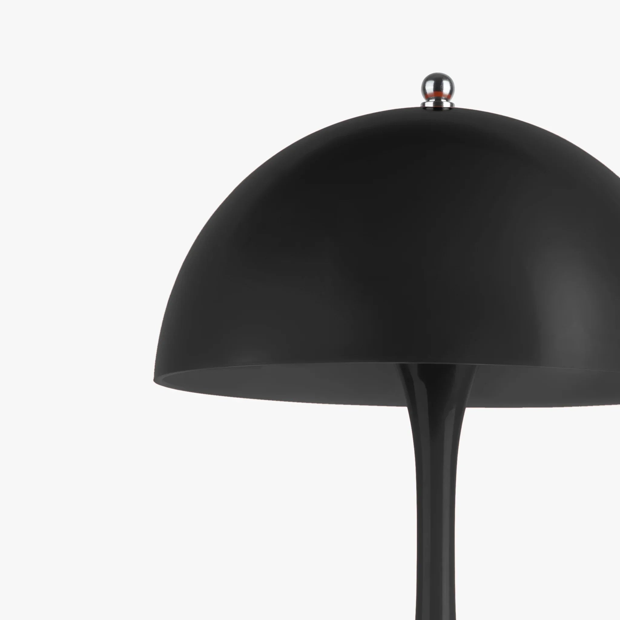 Sleek black dome floor lamp with chrome accent, modern funky lighting for any space